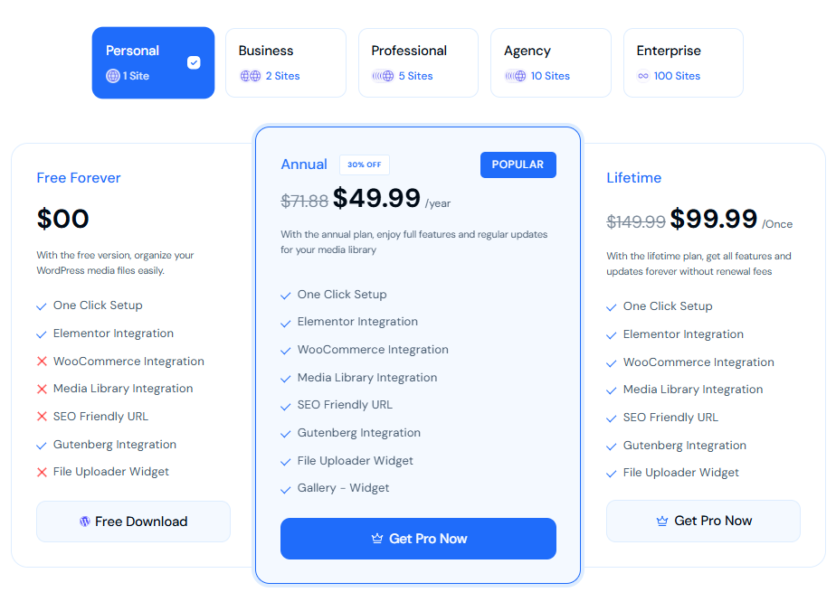 Ninja Drive pricing plans starting at $49.99 per year with free and pro tier comparison
